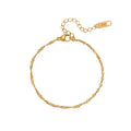 Gold rope chain bracelet with adjustable clasp, a versatile piece for everyday jewelry styling.