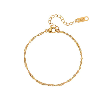 Gold rope chain bracelet with adjustable clasp, a versatile piece for everyday jewelry styling.