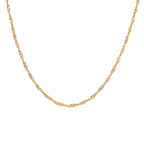 Isolated view of a gold rope chain necklace, ideal for timeless and elegant jewelry collections.