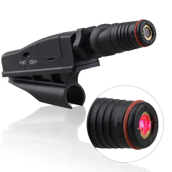 Golf putter laser guide attachment for enhanced putting accuracy and stroke consistency.
