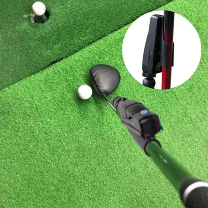Golf training laser pointer device for improving swing alignment and accuracy.