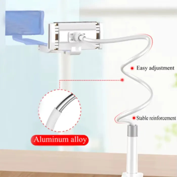 gooseneck phone screen magnifier stand featuring reinforced aluminum alloy arm and stable clamp for easy adjustment and secure positioning