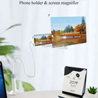 gooseneck phone screen magnifier stand on desk displaying enlarged HD image for comfortable hands free viewing and daily use