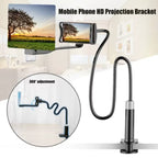 gooseneck phone screen magnifier stand showing HD projection bracket design with 360 degree adjustment and flexible long arm