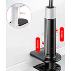 gooseneck phone screen magnifier stand with rotating base lock system providing secure desk attachment and flexible viewing adjustment