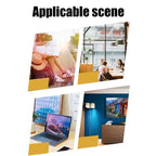 gooseneck phone screen magnifier stand shown in various applicable scenes including outdoor reading cafe study area and home viewing