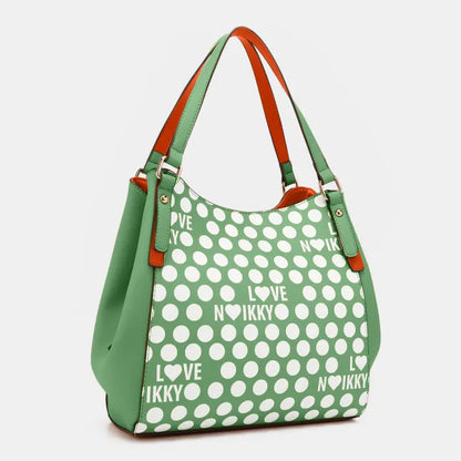 Chic Contrast Polka Dot Handbag | Stylish Accessory