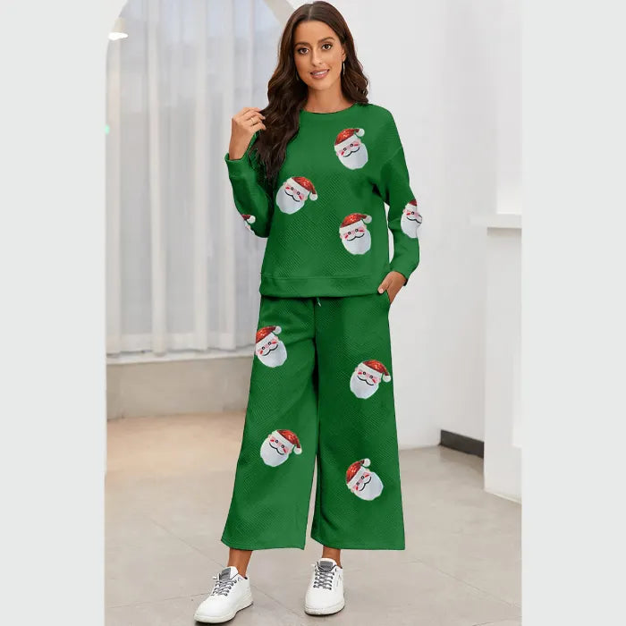 Festive Santa Claus Pajama Set for Women