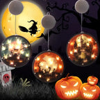 Halloween Lanterns with witch silhouette, full moon, and glowing haunted designs in spooky night setting.