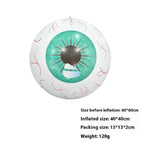 Halloween yard inflatables white ball with green eyeball and red veins for creepy haunted yard themes