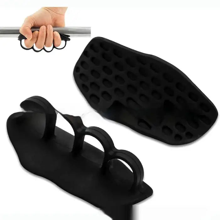 Hand grip strengthener with detailed finger insert view and non-slip grip surface for training.