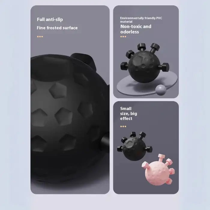 Hand Strengthener black design with anti-slip texture, eco PVC, and compact size for effective grip work