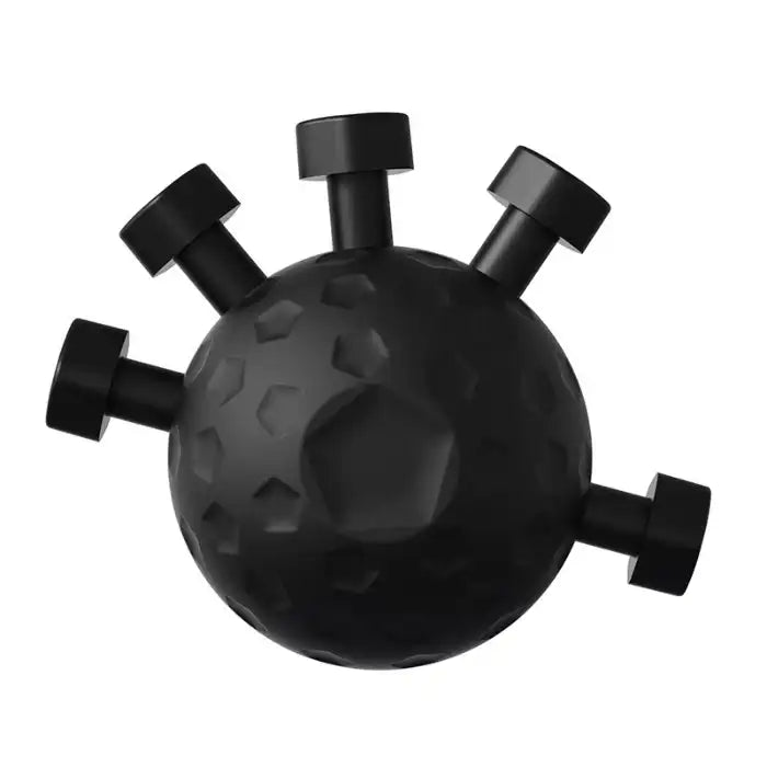 .Hand Strengthener black finger training ball isolated on white for hand muscle workout