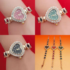 Heart stone watch collection in multiple colors with jeweled heart dial and crystal bracelet strap offering sparkling fashionable wristwear style