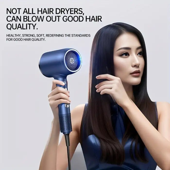 High Power Hair Dryer used for straightening long hair with smooth salon-quality finish