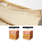 High waist shaping shorts showing fabric close-up and skin-smoothing before and after effect.