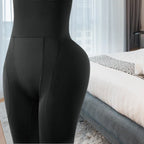 Beige high waist shaping shorts close-up focusing on stitching and seamless butt lift curve.