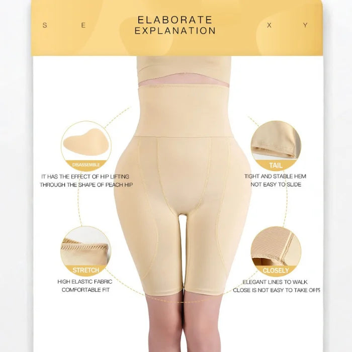 High waist shaping shorts with ergonomic stitching and elastic design for comfort and firm support.
