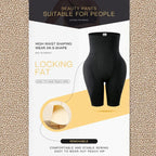 Black high waist shaping shorts locking fat design with removable pads for peach hip effect