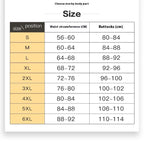 Size guide chart for high waist shaping shorts showing waist and hip measurements from S to 6XL.