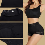 high waisted butt lifting shapewear in black shown with detailed stitching and fabric panels offering compression and smooth shaping support