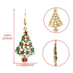 Holiday earrings Christmas tree size guide 54 x 21 mm enamel dangle