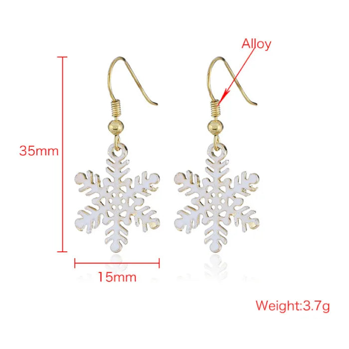 Holiday earrings snowflake size guide 35 x 15 mm, weight 3.7 g