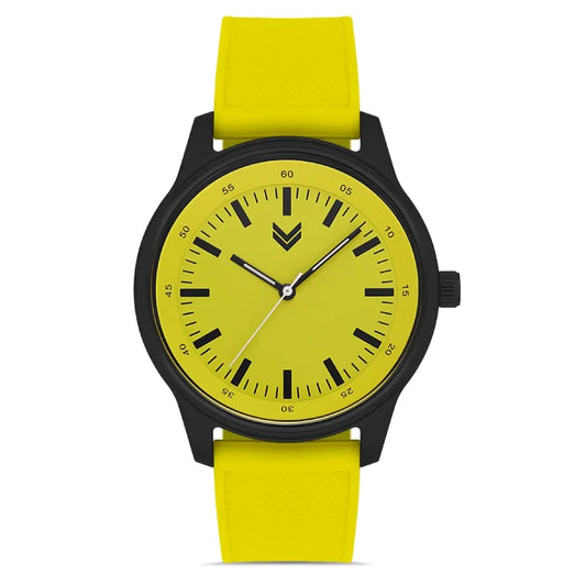 Bright yellow Hummel HM-3002MA-4 wrist watch with sleek design for style enthusiasts.