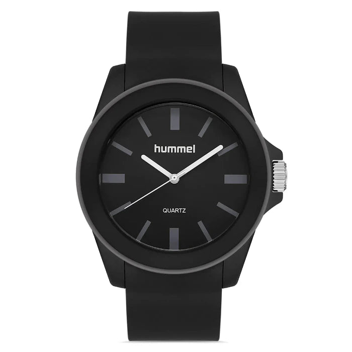 Hummel HM-1004MA1 minimalist black watch with sleek design and monochromatic style for modern fashion enthusiasts.