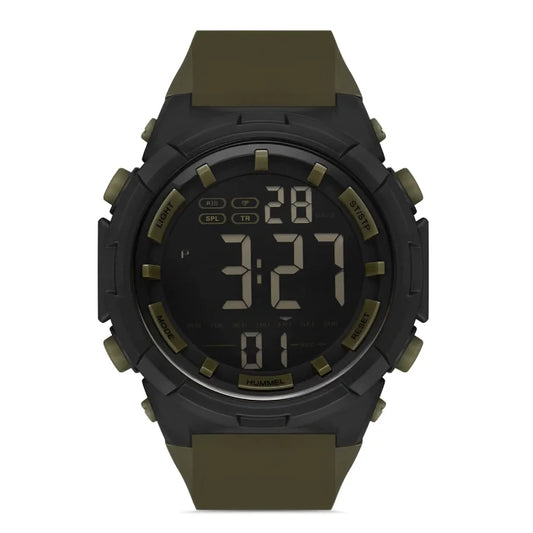 Hummel HM-2000MD3 tactical digital watch with olive green strap and black case for military-inspired performance.