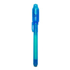 invisible ink pen with uv light in blue transparent body