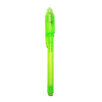 invisible ink pen with uv light in neon green casing
