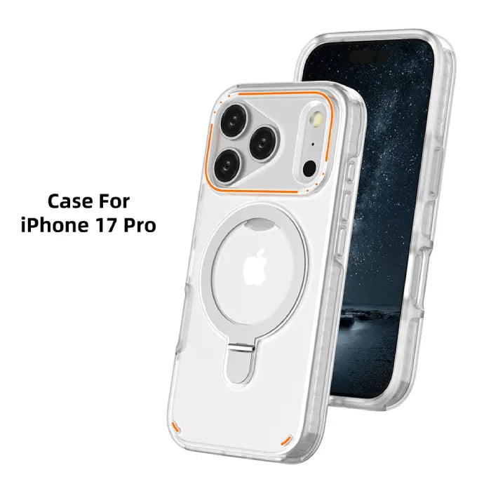 iPhone 17 MagSafe Case in clear design with ring stand and camera protection