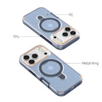 iPhone 17 MagSafe Case showing TPU PC materials and built-in metal ring