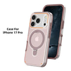 iPhone 17 MagSafe Case in pink with magnetic ring and shockproof corners