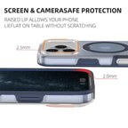iPhone 17 MagSafe Case with raised screen and camera lip measurements for protection