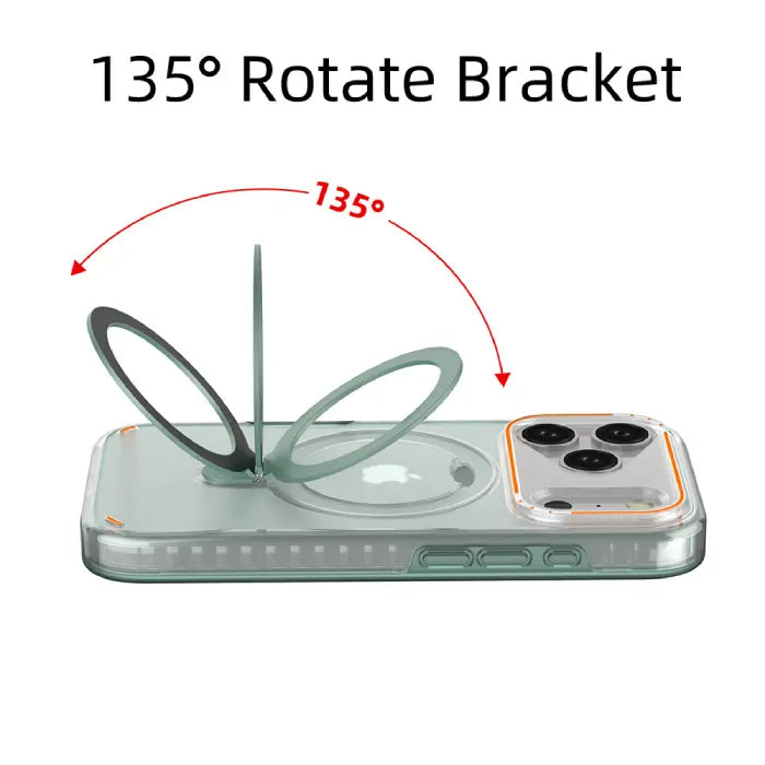 iPhone 17 MagSafe Case with 135 degree rotating magnetic stand ring