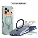 iPhone 17 MagSafe Case showing ring stand and clear protective back design