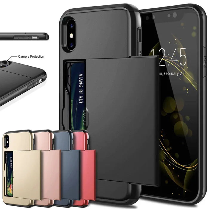 iphone with wallet protective cases in multiple colors for all iphone models under $10