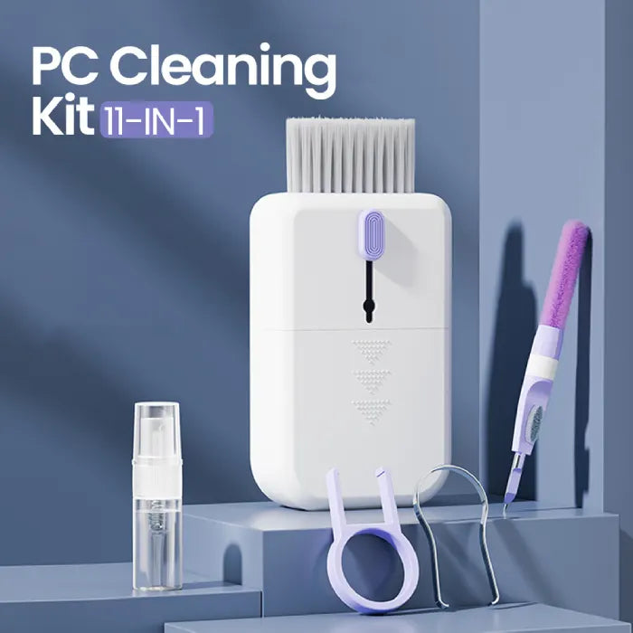 Keyboard Cleaning Kit 11-in-1 set with brush, pen, spray bottle and cleaning accessories