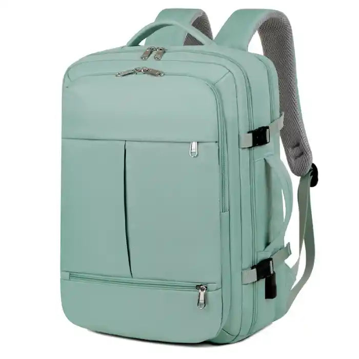 Large capacity, versatile mint stylish business laptop backpack with multiple compartments and front zippers
