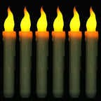 LED Halloween Candle Set with 6 flickering candles featuring realistic dripping wax design