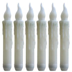 LED Halloween Candle Set showing six unlit taper candles with dripping wax design