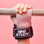 lifting straps pink cotton neoprene grip enhancer for gym workouts lifting bars and weights