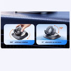 Magnetic Car Phone Holder with 360° rotation and 70° vertical tilt for precise phone positioning.
