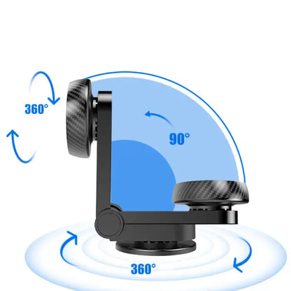 Three views of magnetic phone mount installed in different car locations showing versatile mounting options