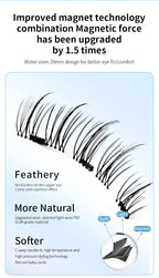 Close-up of magnetic eyelashes showing soft, light fibers with upgraded magnet technology.