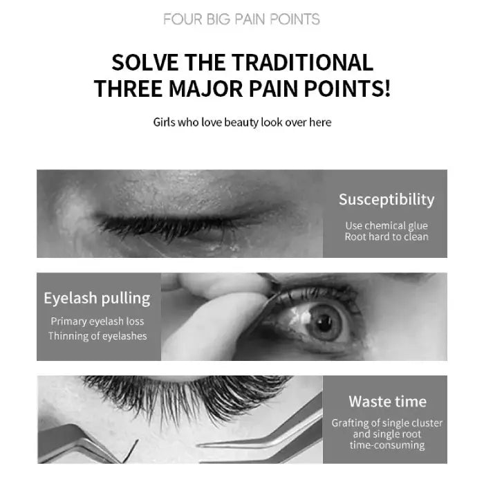 Magnetic eyelashes solve glue-related issues, prevent lash loss, and save time over traditional lashes.