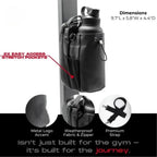 Magnetic gym water bottle bag with stretch pockets and weatherproof fabric.