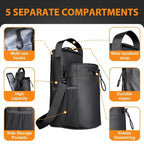 Magnetic gym water bottle bag with five compartments and durable straps.